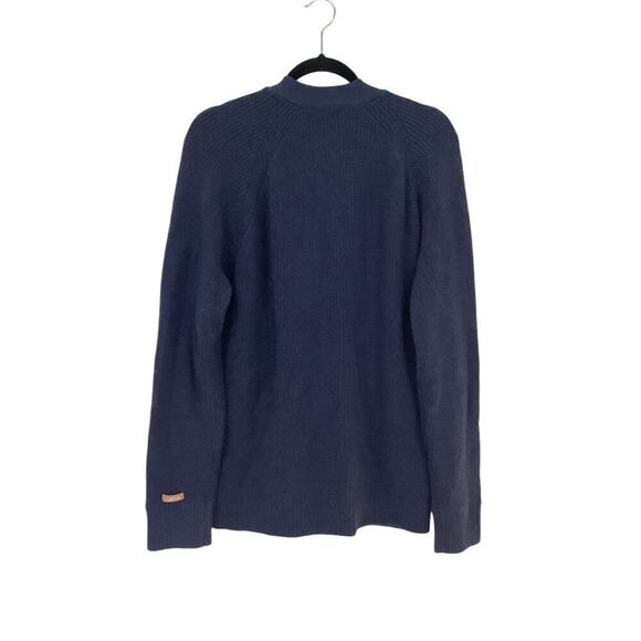 Lunya Cozy Cotton Silk Button Front Cardigan In Deep Blue Heather Size L - XL - Picture 4 of 10